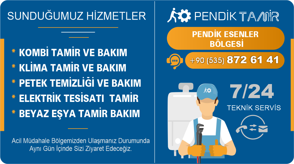 Pendik Esenler Kombi Servis Tamir Bakım Arıza ve Onarım Firması